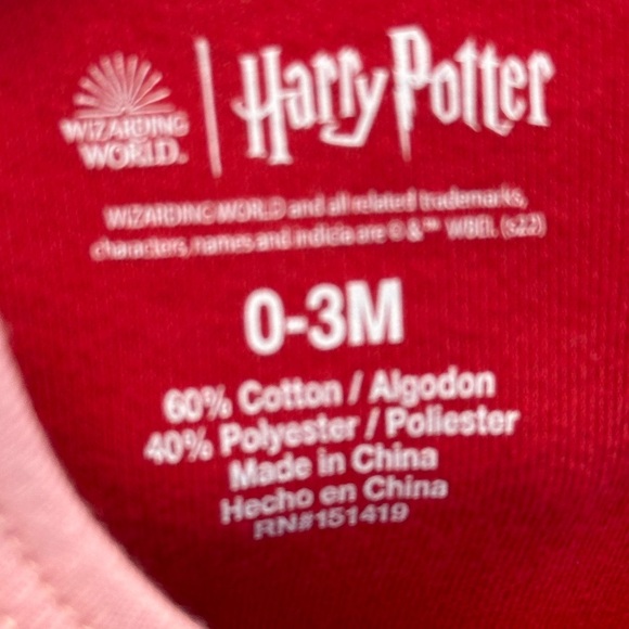 Carter's Cap Sleeve Harry Potter Theme 2-piece Romper Set - Red Grey - 0-3 mo - Picture 5 of 10